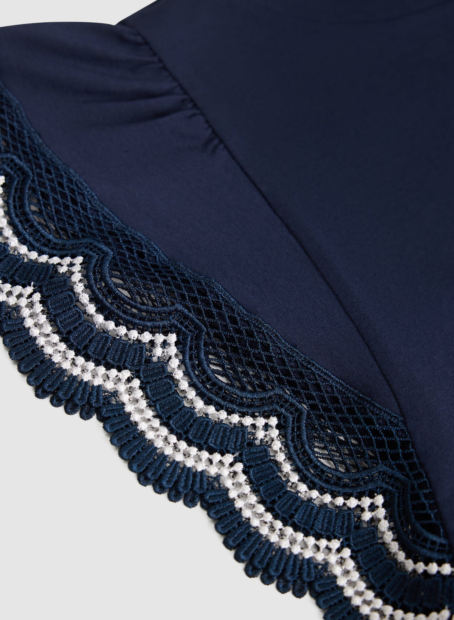 Crochet Trim Cap Sleeve T-Shirt