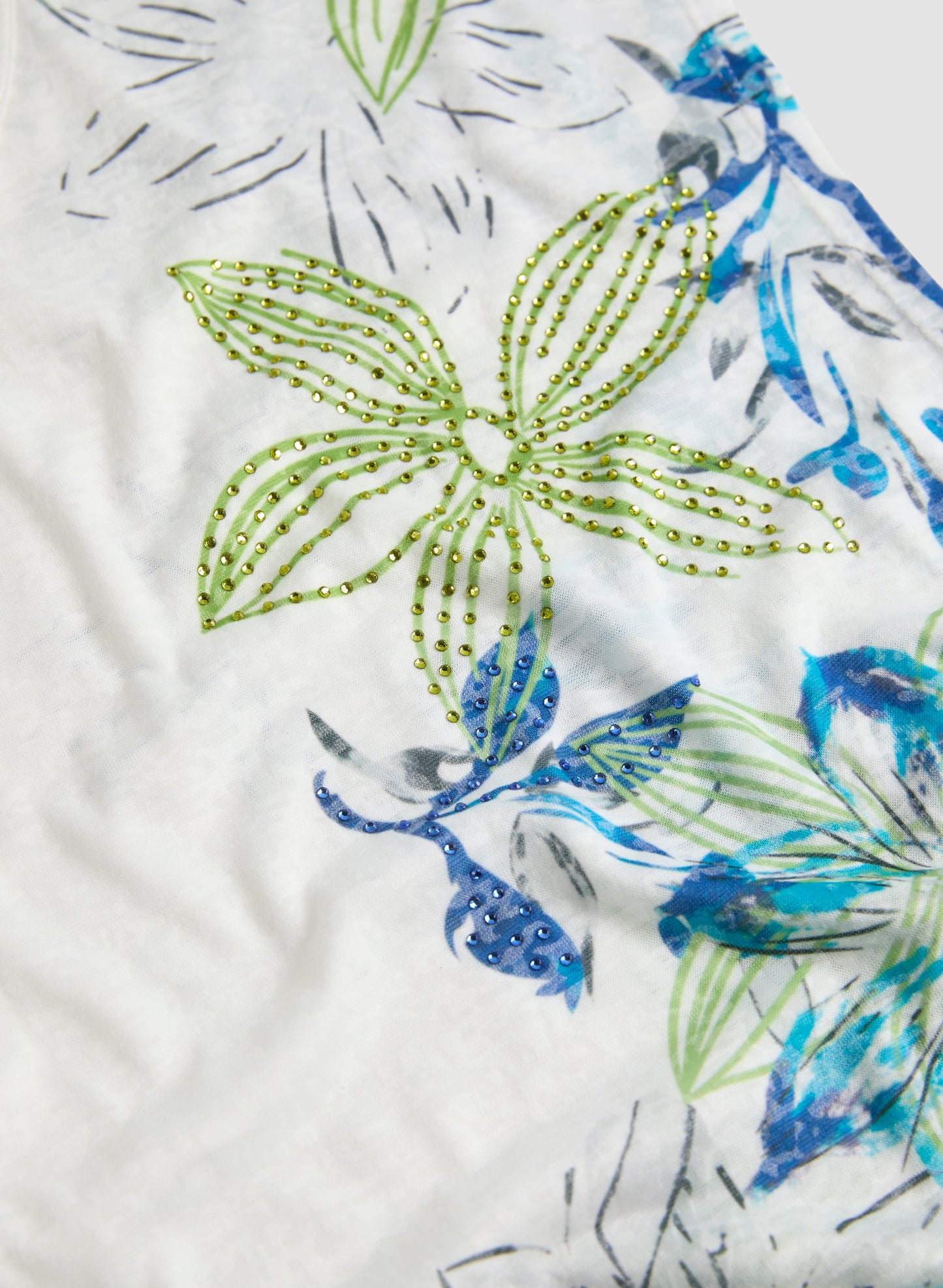 Floral Print Burnout T-Shirt