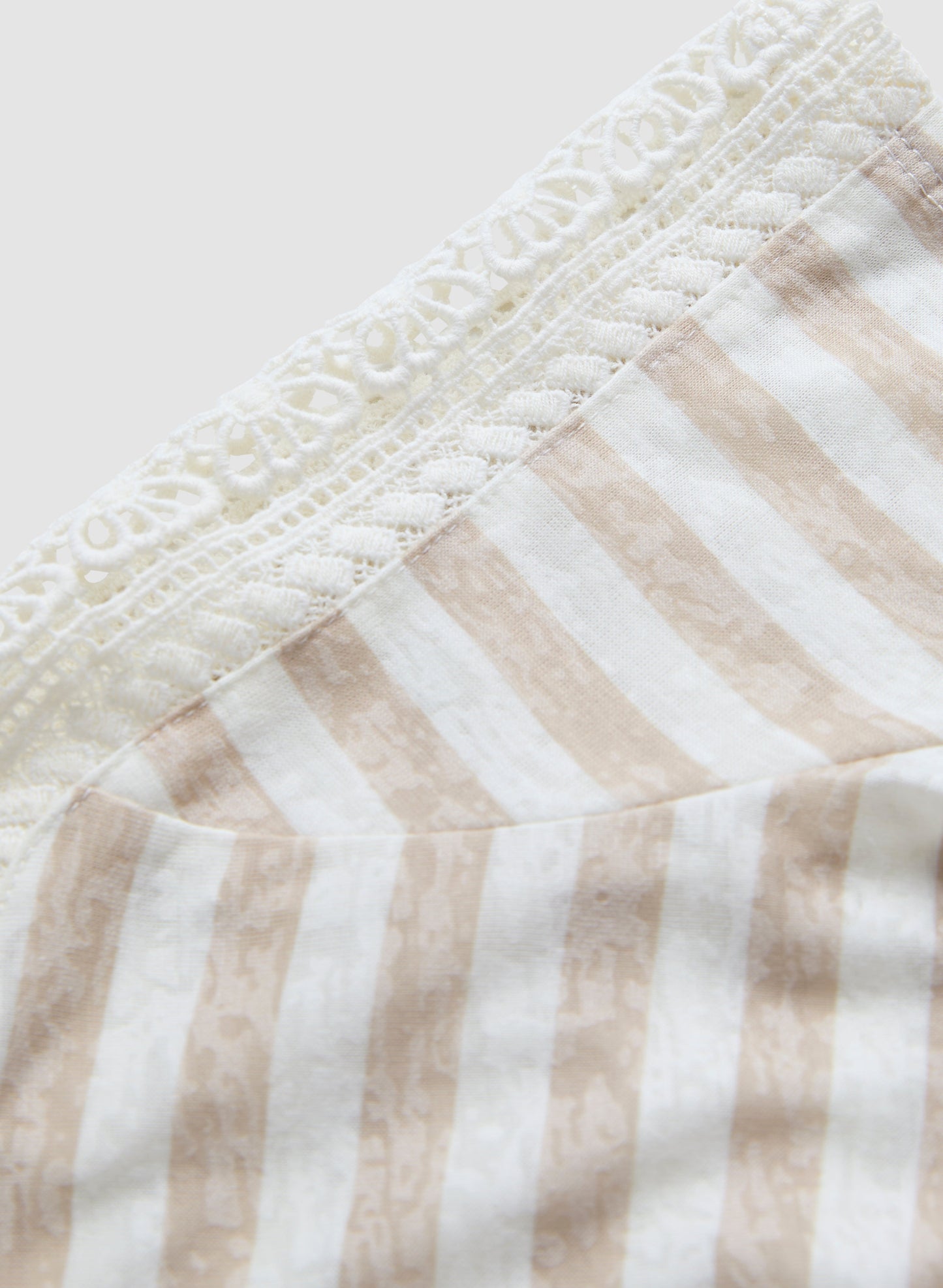 Striped Crochet Lace Tee