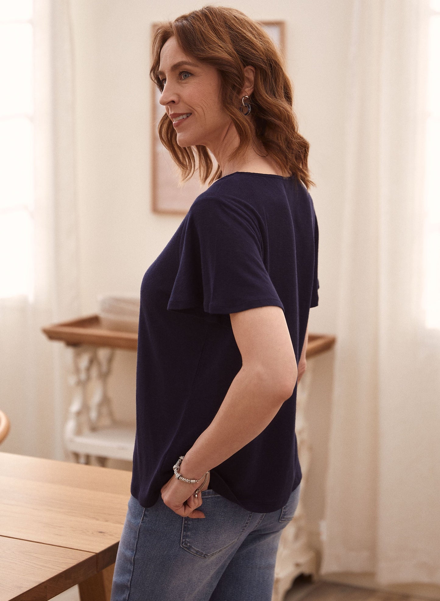 Short Ruffle Sleeve Tee