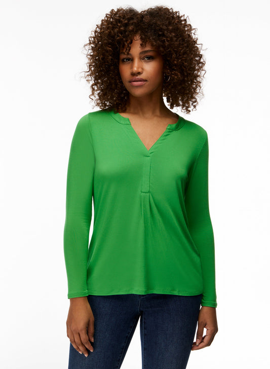 3/4 Sleeve Button Detail Top